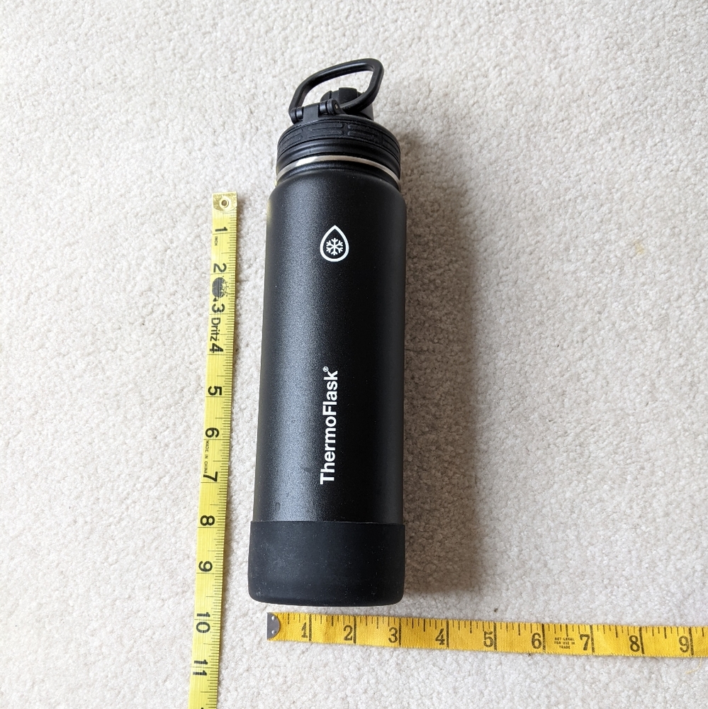Thermoflask black stainless steel insulated hot cold water bottle NEW 24… - Picture 3 of 4